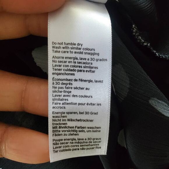 Tops Black & White Polka Dot Sheer Mock Turtleneck Top 4 - Picture 8 of 10